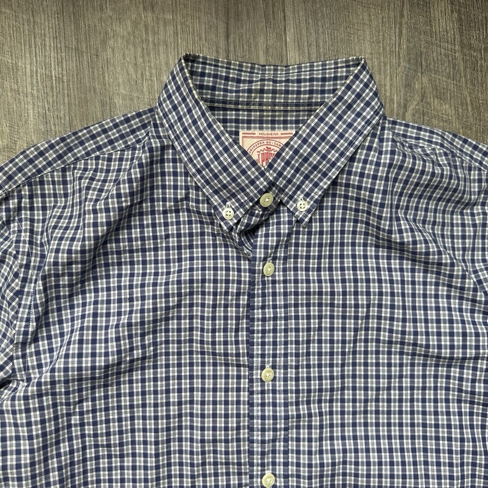 Men's Blue Plaid Button-Down Dress Shirt